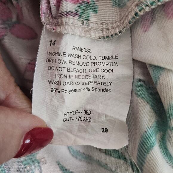 Links Womens 2pc Capri Set Green White Pull On Stretch Pockets Soft Knit Sz S - Picture 16 of 16